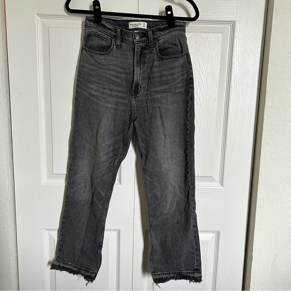 Abercrombie Gray 27R Curve Love The Ankle Straight Ultra High Rise